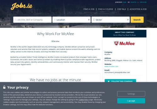 
                            10. McAfee Careers, McAfee Jobs in Ireland jobs.ie