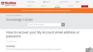 
                            3. McAfee KB - How to recover your My Account email address or ...