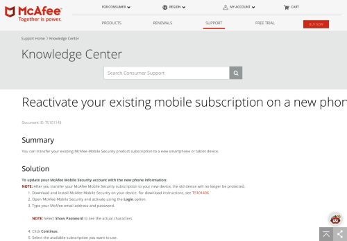 
                            7. McAfee KB - How to use your existing Mobile Security subscription ...