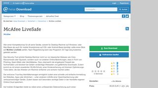 
                            8. McAfee LiveSafe | heise Download