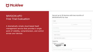 
                            11. McAfee ® MVISION ePO Free Trial - Sign-up