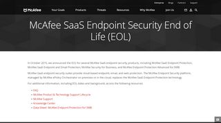 
                            4. McAfee SaaS Endpoint Security End of Life