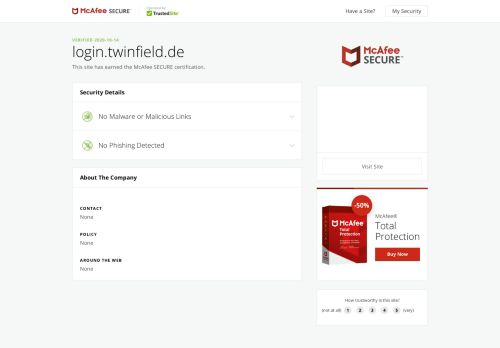 
                            9. McAfee SECURE - Certified Site login.twinfield.de