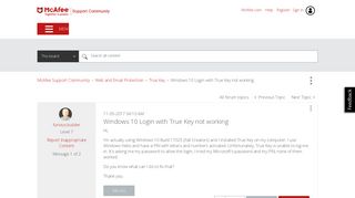 
                            3. McAfee Support Community - Windows 10 Login with True Key not ...