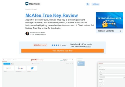 
                            11. McAfee True Key Review - Updated 2019 - Cloudwards