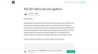 
                            3. MCAP token: Recent updates – MCAP Labs – Medium