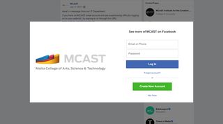 
                            5. MCAST - Here's a message from our IT Department: If you... | Facebook