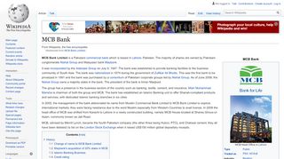 
                            13. MCB Bank Limited - Wikipedia