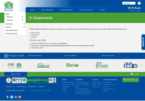 
                            1. MCB Bank Pakistan | Personal | E Statements