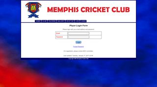 
                            6. MCC - Login Page - Memphis Cricket Club