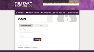 
                            10. MCC:Login - Military Child Care