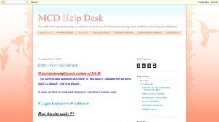 
                            6. MCD Help Desk: EMPLOYEE'S CORNER