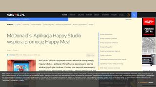 
                            13. McDonald's: Aplikacja Happy Studio wspiera promocję Happy Meal