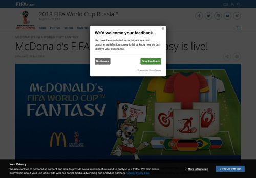 
                            3. McDonald's FIFA World Cup Fantasy is live! - FIFA.com