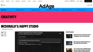 
                            11. McDonald's: Happy Studio | AdAge
