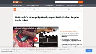 
                            8. McDonald's Monopoly-Gewinnspiel 2018: Preise, Regeln, & alle Infos ...