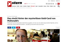 
                            8. McDonald's: Mysteriöse Gold Card - und was dahinter steckt | STERN.de