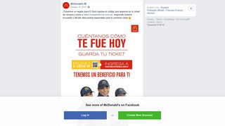 
                            7. McDonald's - ¡Tenemos un regalo para ti! Solo ingresa el... | Facebook