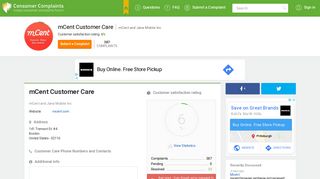
                            4. mCent Customer Care, Complaints and Reviews