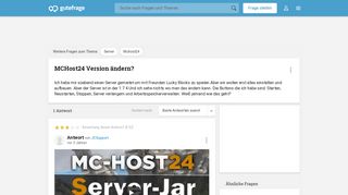 
                            11. MCHost24 Version ändern? (Server) - Gutefrage