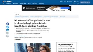 
                            9. McKesson Change Healthcare buying PokitDok, blockchain health ...