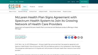 
                            12. McLaren Health Plan Signs Agreement with Spectrum Health ...