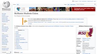 
                            13. McMaster Students Union - Wikipedia