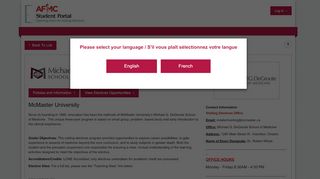 
                            9. McMaster University - AFMC Student Portal - Details