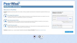 
                            11. McMaster University - PeerWise - Login