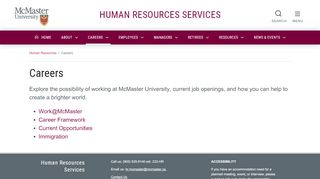 
                            13. McMaster University's job page with links to ... - Working at McMaster