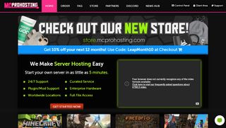 
                            10. MCProHosting: Game Server Hosting