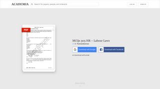 
                            9. MCQs 305 HR – Labour Laws | sabitha thamaraikannan - Academia.edu