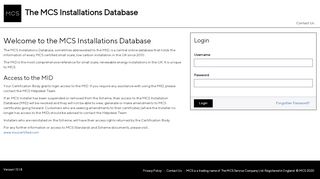 
                            10. MCS Installation Database - Home Page