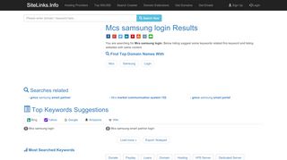 
                            9. Mcs samsung login Results For Websites Listing - SiteLinks.Info