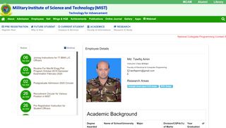 
                            10. Md. Tawfiq Amin | Military Institute of Science and Technology (MIST)