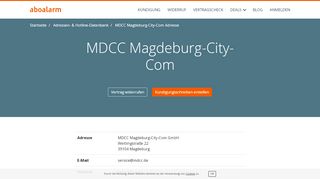 
                            12. MDCC Magdeburg-City-Com Anschrift und Kontaktdaten - Aboalarm