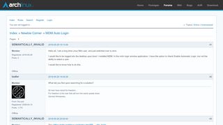 
                            1. MDM Auto Login / Newbie Corner / Arch Linux Forums