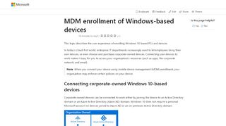 
                            6. MDM enrollment of Windows-based devices | Microsoft Docs