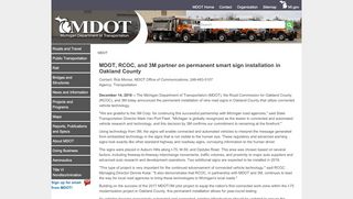 
                            5. MDOT - MDOT, RCOC, and 3M partner on permanent smart sign ...