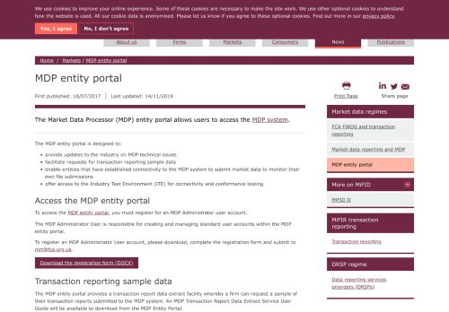 
                            10. MDP entity portal | FCA