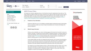 
                            7. MDPI | Privacy Policy