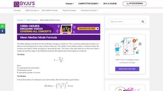 
                            11. Mean Median Mode - Formulas | Solved Examples - Byju's