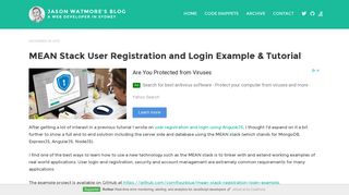 
                            2. MEAN Stack User Registration and Login Example & Tutorial | Jason ...