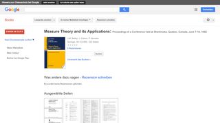 
                            13. Measure Theory and its Applications: Proceedings of a Conference ...