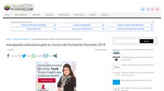 
                            5. mecapacito.educacion.gob.ec Cursos de Formación Docente 2019