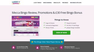 
                            4. Mecca Bingo Login and Play Online With a £30 Bingo Bonus