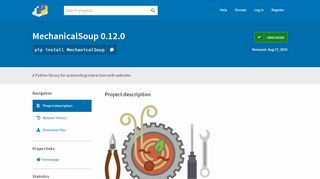 
                            10. MechanicalSoup · PyPI