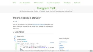 
                            13. mechanicalsoup.Browser Example - Program Talk