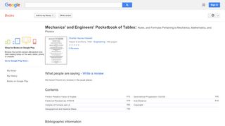 
                            12. Mechanics' and Engineers' Pocketbook of Tables: Rules, and Formulas ...