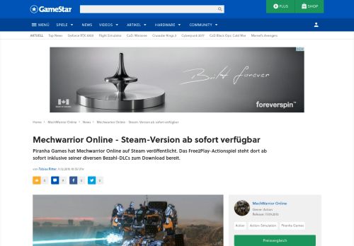 
                            4. Mechwarrior Online - Steam-Version ab sofort verfügbar - GameStar